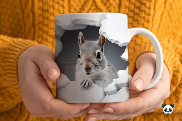 3D Squirrel Mug Wrap Sublimation Guide