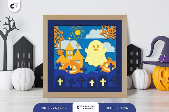 Bringing the Haunted Mansion to Life with a Cute Ghost 3D Shadow Box Paper Cut