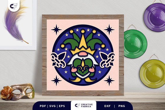 Crafting a Gnome Mardi Gras 3D Shadow Box