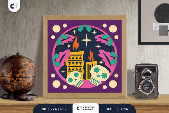 Crafting Depth: The Art of the Sugar Skull Dia De Muertos 3D Paper Cut