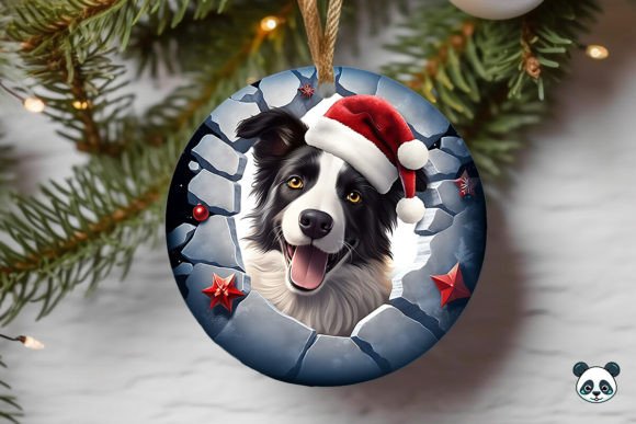 Crafting Festive Memories with the Border Collie 3D Christmas Ornament Sublimation Design