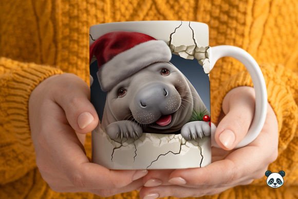 Creating Festive Gifts with a 3D Christmas Manatee Mug Wrap