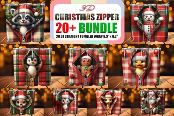 Elevate Your Holiday Crafts with the Zipper 3D Christmas Tumbler Wrap Bundle