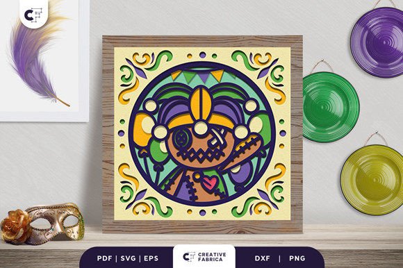 Elevate Your Mardi Gras Decor with a Voodoo Doll 3D Paper Cut Shadow Box