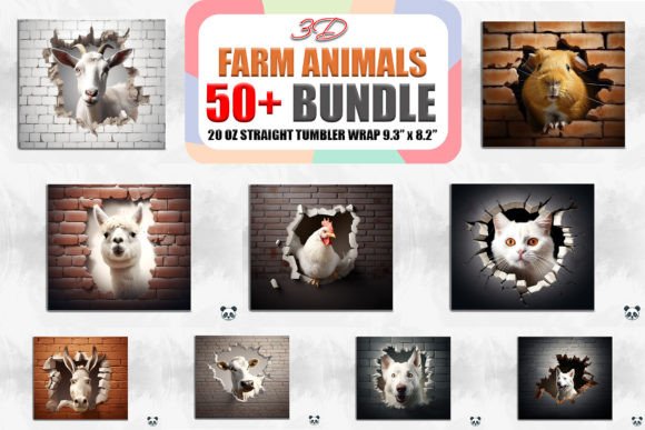 Elevating Sublimation Projects with the Farm Animals 3D Cracked Tumbler Bundle