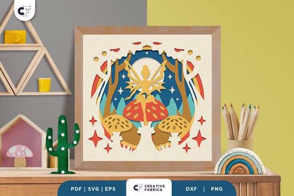 Fairy with Red Mushroom 3D Shadow Box Guide