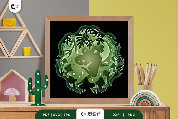 Fairytale 3D Shadow Box Paper Cut SVG
