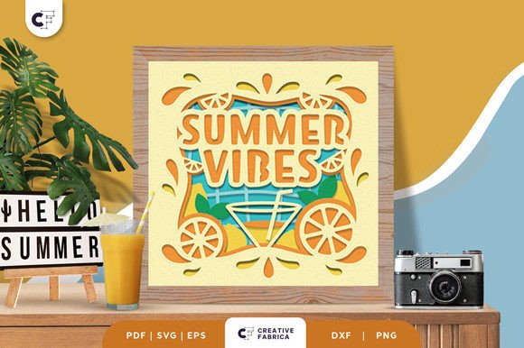 Summer Vibes with Cocktail 3D Paper Cut Decor