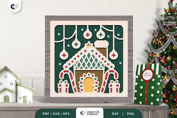 Sweet Candies House 3D Shadow Box SVG Guide