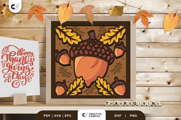 Thanksgiving Acorn 3D Paper Cut Guide