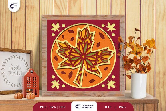 Transform Your Autumn Decor with the Maple Leaves Mandala 3D Shadowbox