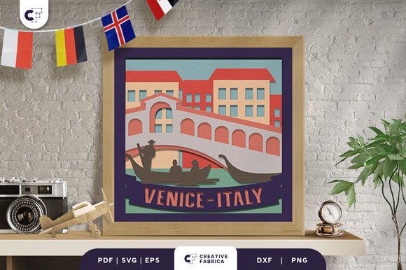 Venice Rialto Bridge 3D Shadow Box SVG Guide