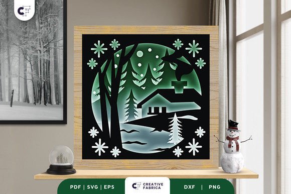 Winter Village 3D Layered Paper Cut Magic